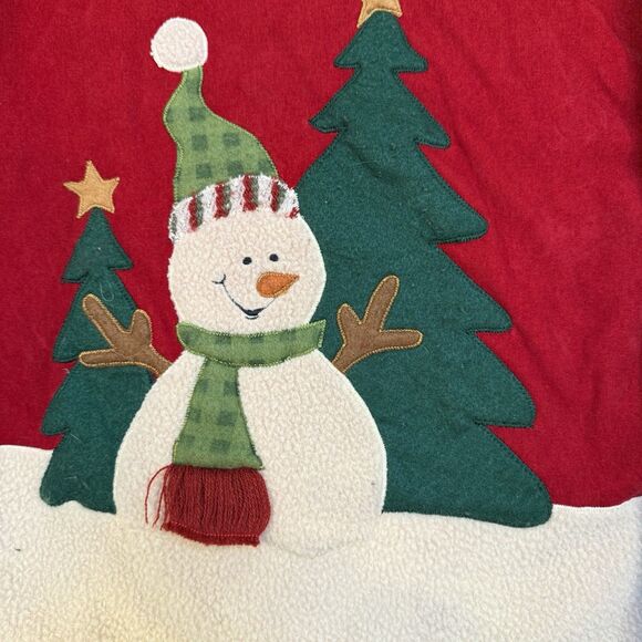 Snowman Holiday Applique Vest Womens XXL Red Festive Ugly Christmas - Picture 5 of 9